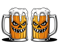 Funny Halloween Beer Lover Scary Pumpkin Face Design T-Shirt