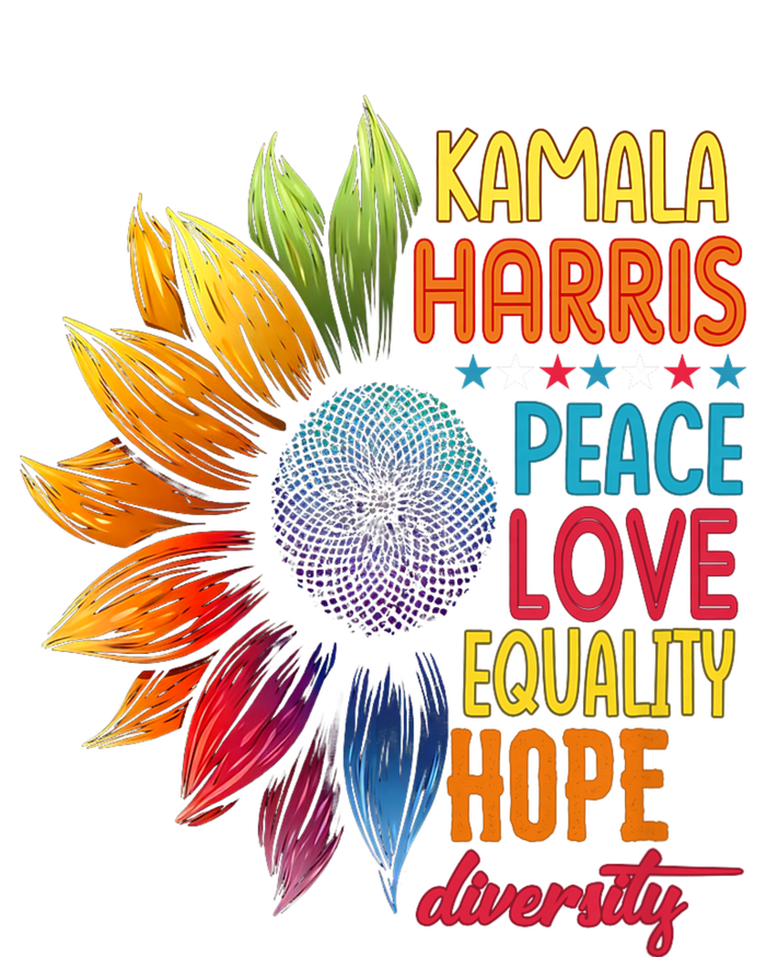 Kamala Harris Peace Love Equality Hope Diversity 2024 USA-Made Doggie Bandana