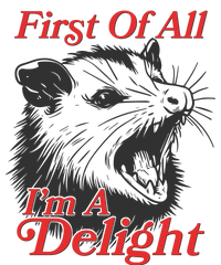 Funny Opossum First Of All Im A Delight Dry Zone Grid Polo