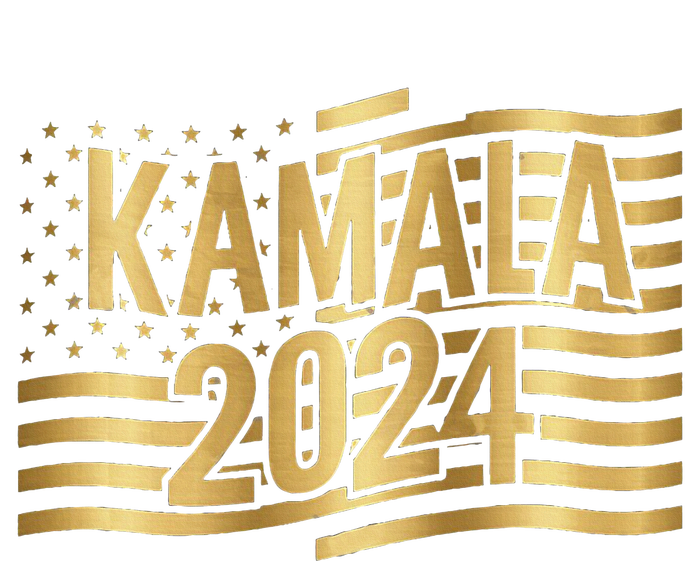 Kamala Harris For President 2024 Gold Flag And Kamala Text Tank Top