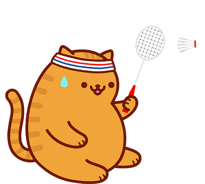 Funny Fat Cat Playing Badminton T-Shirt