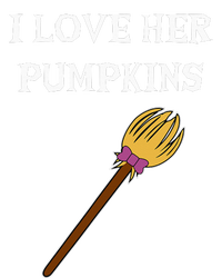 I Love Her Pumpkins Adult Matching Couples Halloween Costume Women's Crop Top Tee