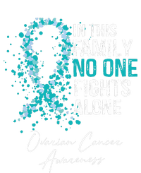 In This Family No One Fights Alone Ovarian Cancer Women's Racerback Cropped Tank