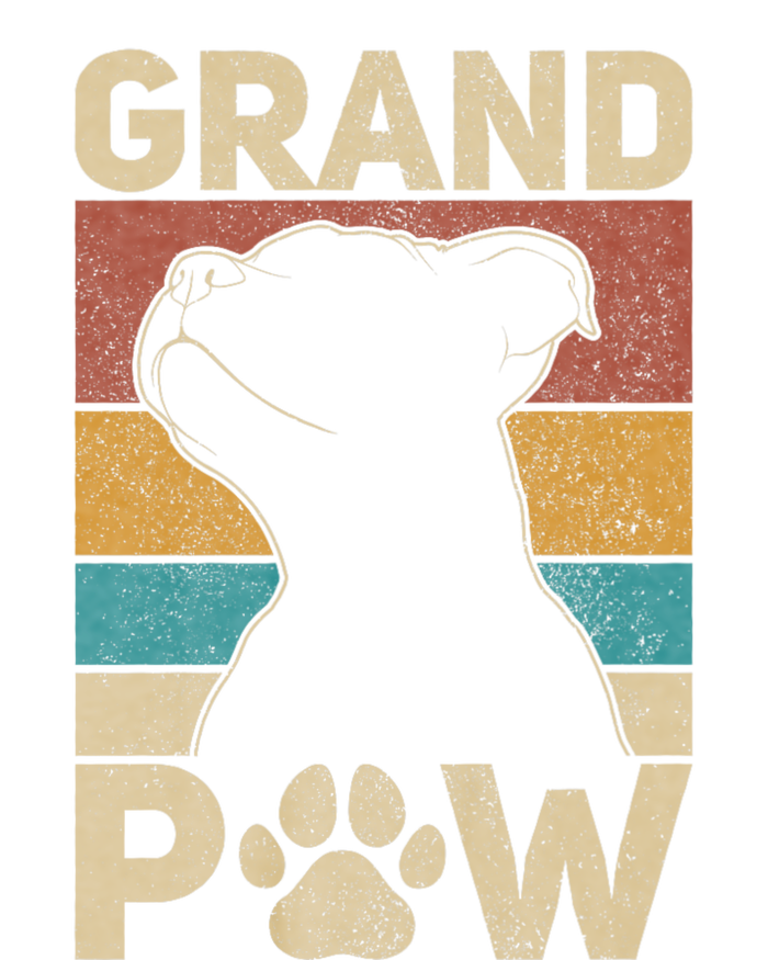 Grandpaw Dog Grandpa Funny Dog Lover Grandfather Pitbull Women's Tri-Blend 3/4-Sleeve Raglan Shirt