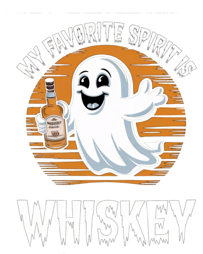 My Favorite Spirit Is Whiskey Funny Halloween Ghost Drinking Women's Knotted Racerback Tank