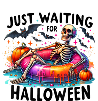 Just Waiting For Halloween Funny Skeleton Spooky Vibe Summer Gift T-Shirt