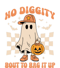 Retro Groovy Halloween Ghost No Diggity Bout To Bag It Up Gift Women's Crop Top Tee