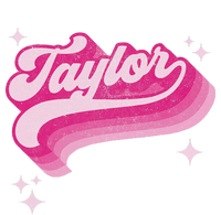 Taylor First Name Girl Vintage Style 70s Personalized Retro Women's Long Sleeve Flannel Pajama Set 