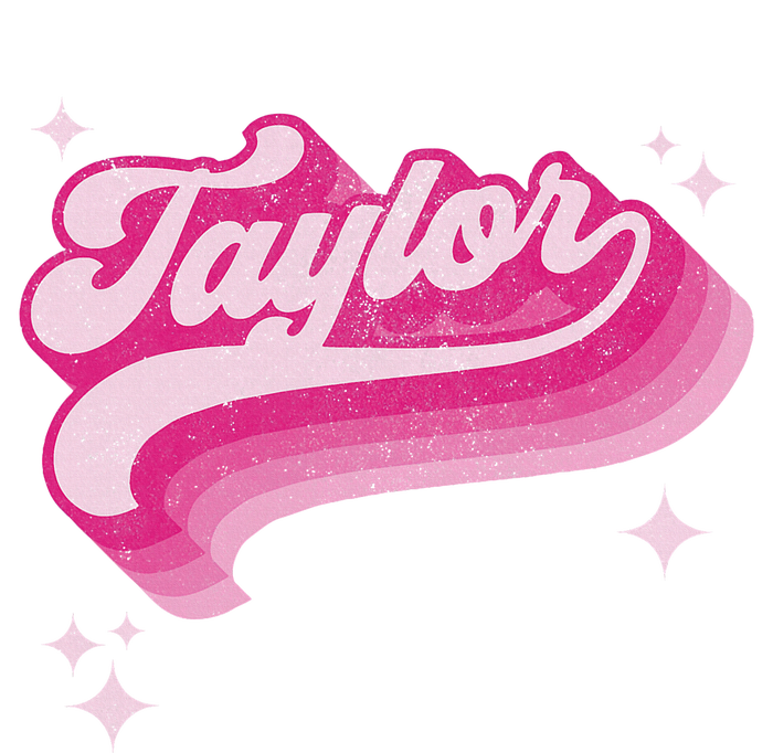 Taylor First Name Girl Vintage Style 70s Personalized Retro Women's Long Sleeve Flannel Pajama Set 