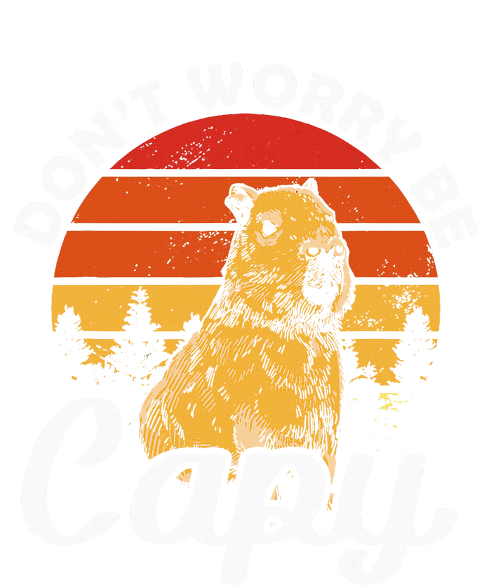 Sunset Dont Worry Be Capy Cute Capybara Women's Crop Top Tee