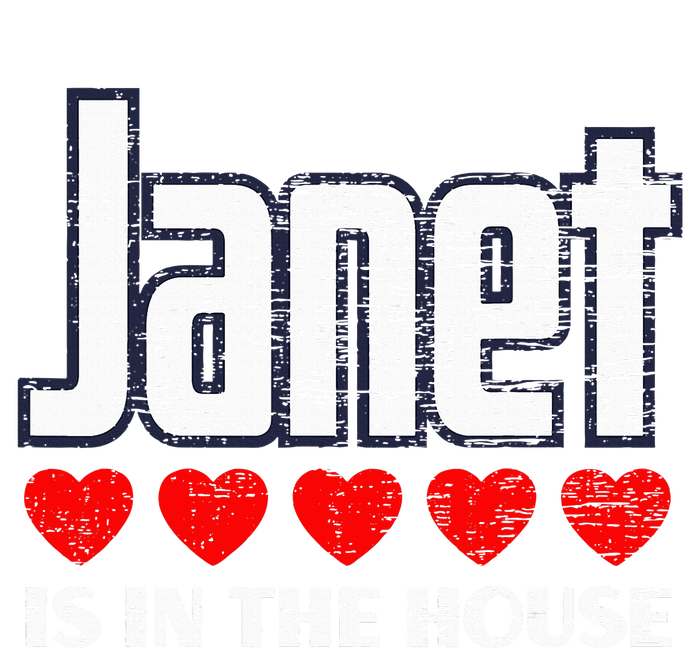 Janet Is In The House Retro Hearts First Name Love Janet Yupoong Adult 5-Panel Trucker Hat