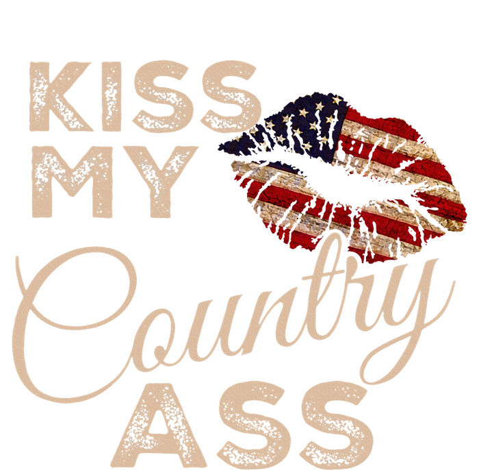 Kiss My Country Ass Patriotic Grunge Flag Lips Ladies Essential Flowy Tank