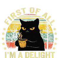 First Of All IM A Delight Sarcastic Angry Cat Coffee Lover Gift Softstyle Adult Sport Polo