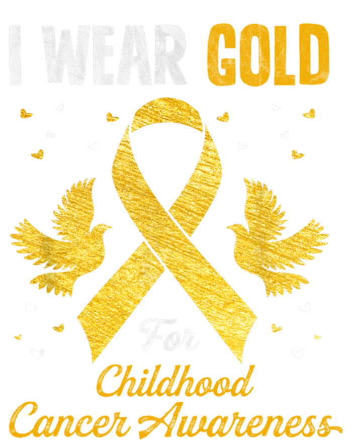 I Wear Gold Hood Cancer Awareness Golden Ribbon Gift Zip Tote Bag