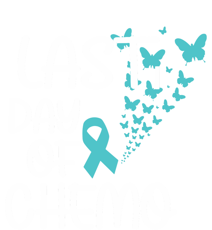 Women Last Day Of Chemo Cute Graphic Ovarian Cancer Awareness Vneck Ladies Long Sleeve Shirt