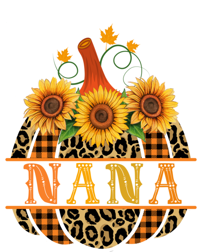 Nana Pumpkin Leopard Print Sunflower Buffalo Plaid Grandma Gift Women's V-Neck T-Shirt