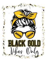 Black Gold Vibes Only Football Women Leopard Football T-Shirt