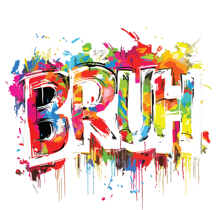 Bruh Meme Funny Saying Teens Graffiti Aesthetic Womens Funnel Neck Pullover Hood