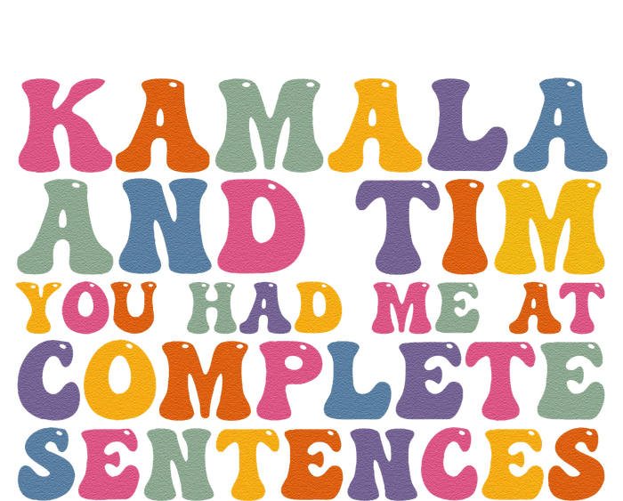 Kamala And Tim You Had Me At Complete Sentences Retro Groovy Women's Crop Top Tee