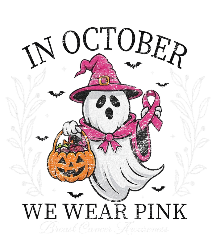 In October We Wear Pin.K Ghost Witch Breast Cancer Awareness T-Shirt