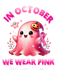 In October We Wear P.I.N.K Ghost Witch Breast Cancer Awareness Kids Long Sleeve Shirt