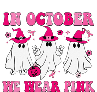 In October We Wear Pin.K Groovy Cute Ghost Halloween Kids Long Sleeve Shirt