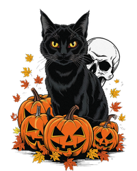 Vintage Scary Halloween Black Cat Lovers Pumpkin Costume Cooling Performance Long Sleeve Crew