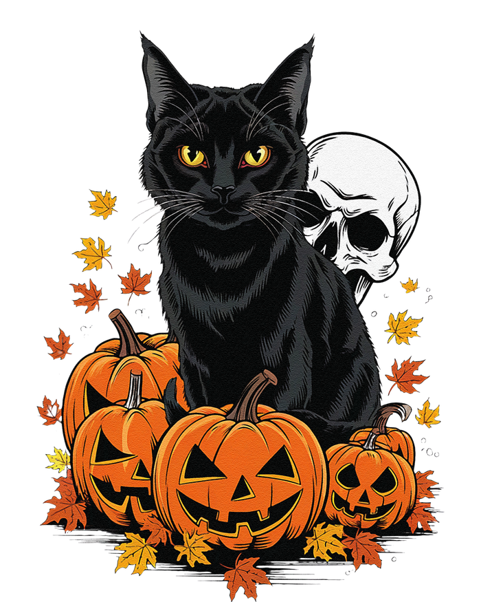 Vintage Scary Halloween Black Cat Lovers Pumpkin Costume Cooling Performance Long Sleeve Crew