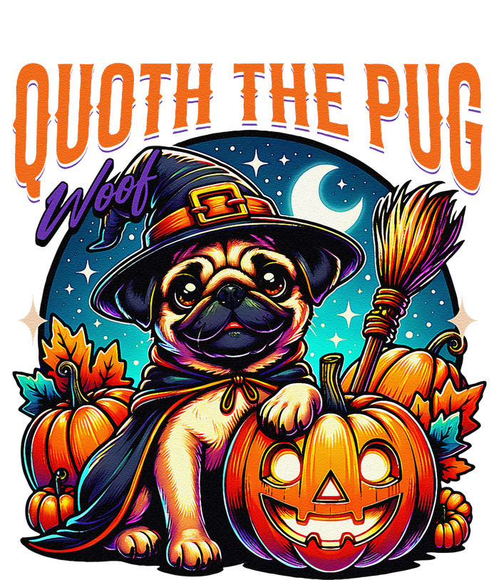 Poets Quoth The Pug Woof Halloween Dog Lovers T-Shirt