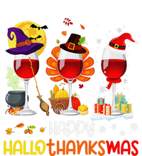 Wine Halloween Thanksgiving Christmas Happy Hallothanksmas Tie-Dye T-Shirt