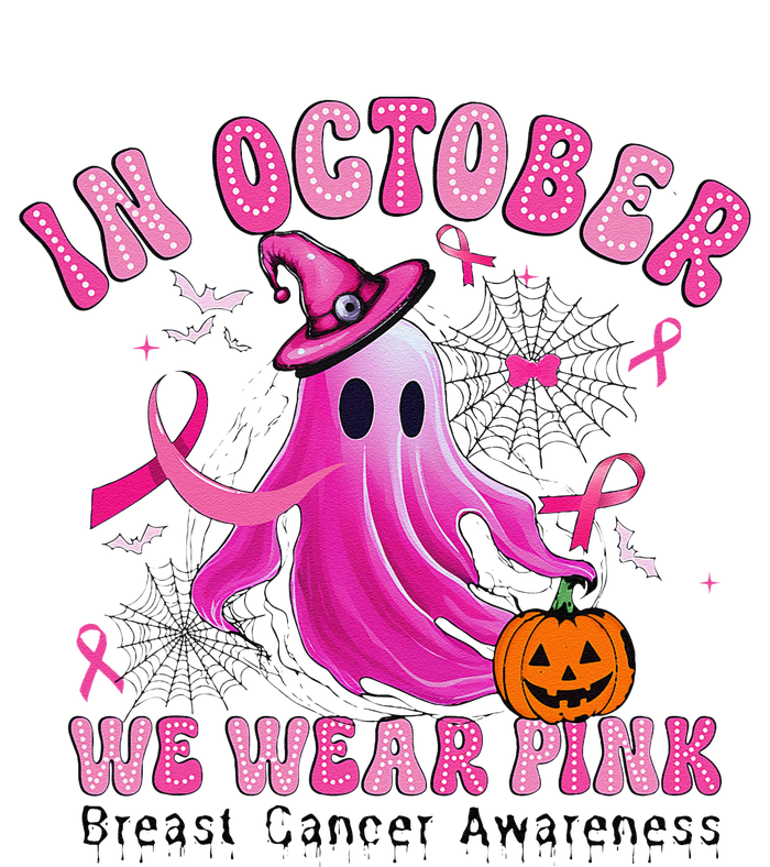 October We Wear Pin.K Breast Cancer Awareness Halloween Ghost Hoodie