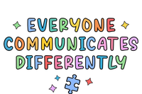 Autism Awareness Everyone Communicates Differently Puzzle Funny Gift Pom Pom 12in Knit Beanie