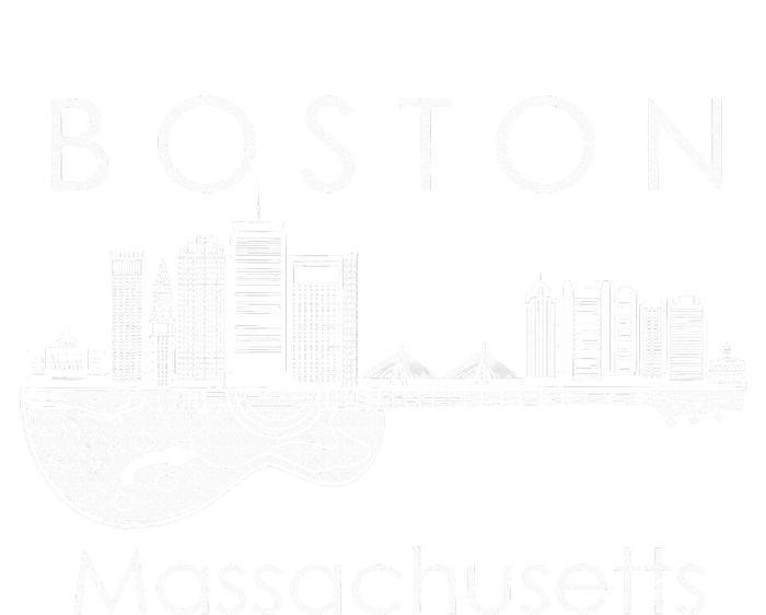 Boston Souvenir Massachusetts Skyline Music Guitar T-Shirt