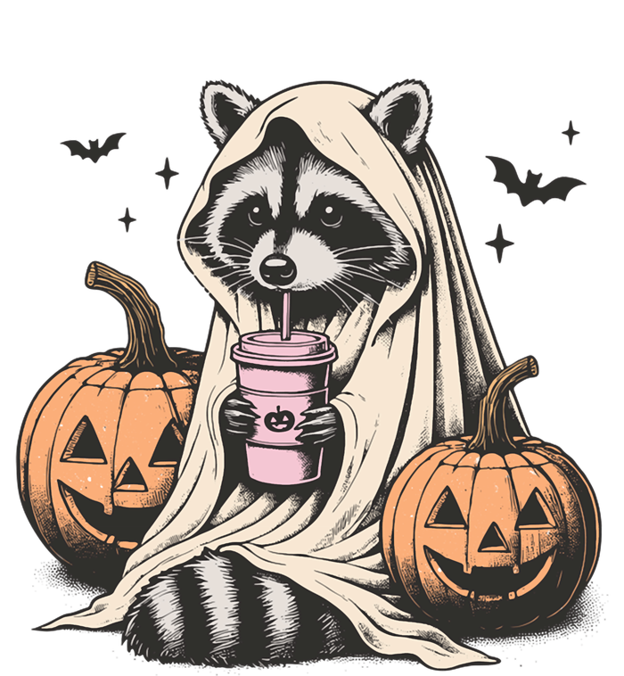 Cute Ghost Pumpkin Halloween Raccoon Costume Raccoon Lovers Knit Cap Winter Beanie