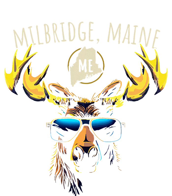 Milbridge Maine Usa Moose Wearing Sunglasses Design Kids Long Sleeve Shirt