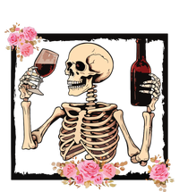 Halloween Funny Hallowine Floral Skeleton Drinking Wine T-Shirt