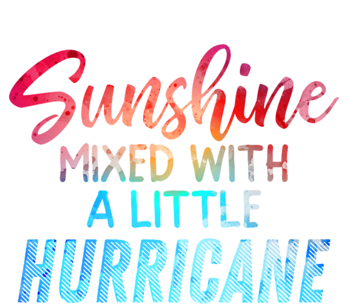 Sunshine Mixed With Little Hurricane Funny Positive Message Cool Gift Stripe Pom Pom Beanie