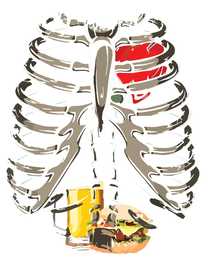 Skeleton Rib Cage Beer Burger Xray Funny Halloween Gift Tank Top