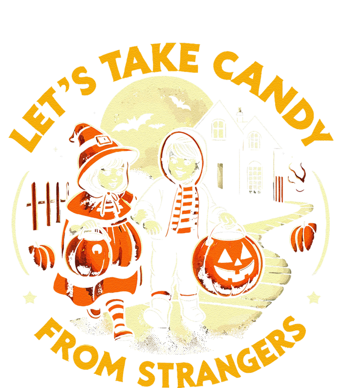 LetS Take Candy From Strangers Funny Halloween Flat Bill Trucker Hat