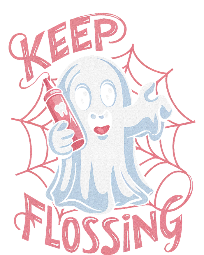 Keep Flossing Ghost Groovy Dental Hygiene Halloween Crew Tank Top