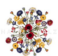 Harris Walz Flower Mandala Central Bloom Insulated Varsity Jacket