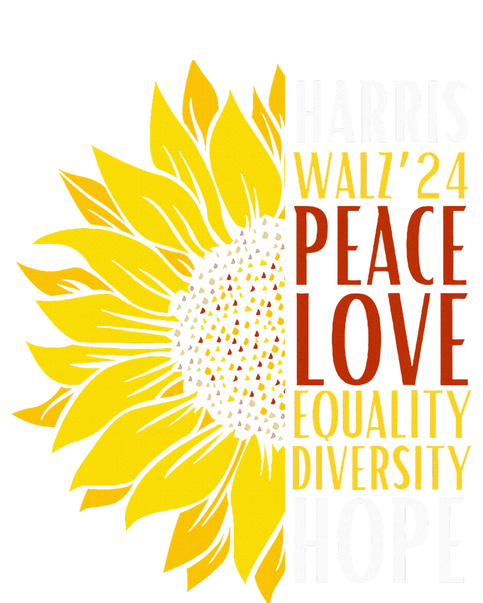 Kamala Harris Tim Walz 24 Peace Love Equality Diversity Hope Lgbt T-Shirt