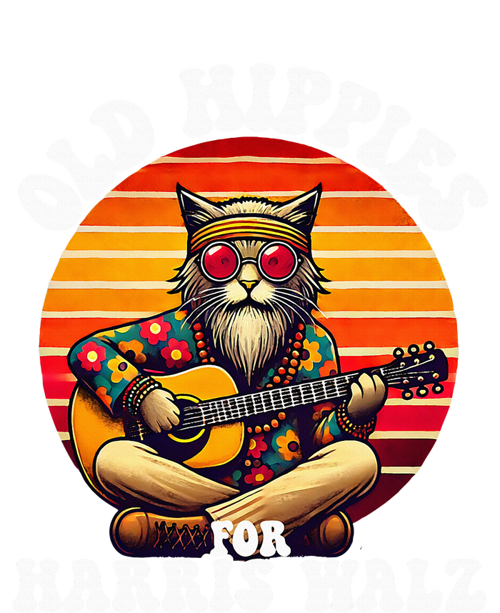 Vintage Kamala Cat Hippie Old Hippies For Harris Waltz 2024 T-Shirt