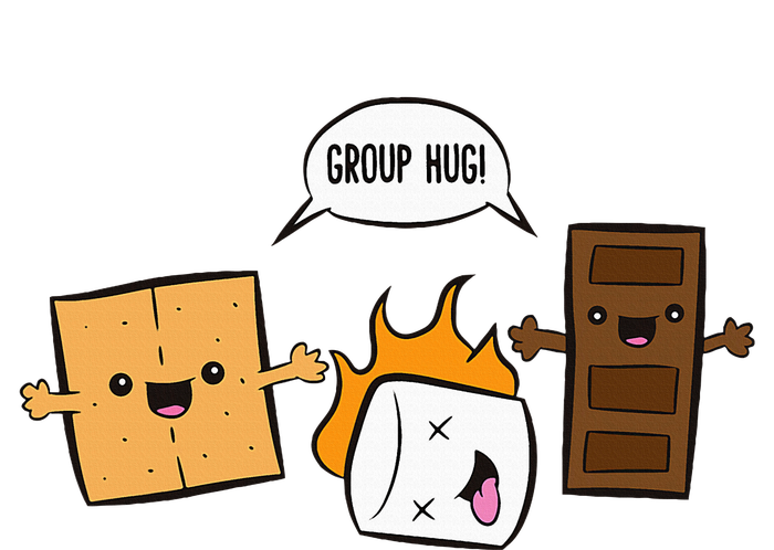 Group Hug Camping Campfire Chocolate Marshmallow SMores T-Shirt