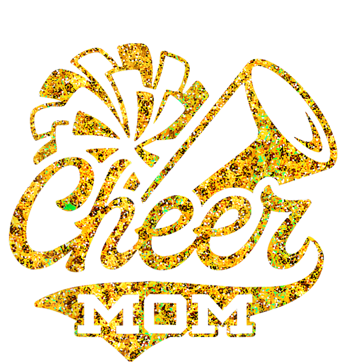 Cheer Mom Biggest Fan Cheerleader Black Yellow Gold Pom Pom Women's Knotted Racerback Tank