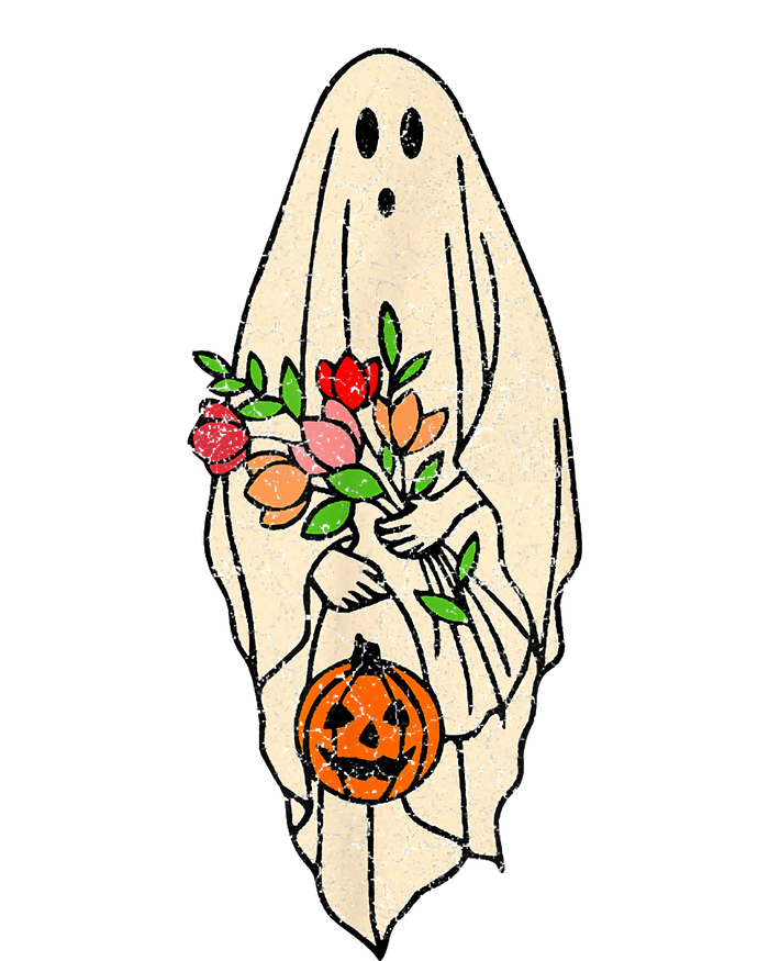 Vintage Floral Ghost Cute Halloween Costume Funny Graphic T-Shirt