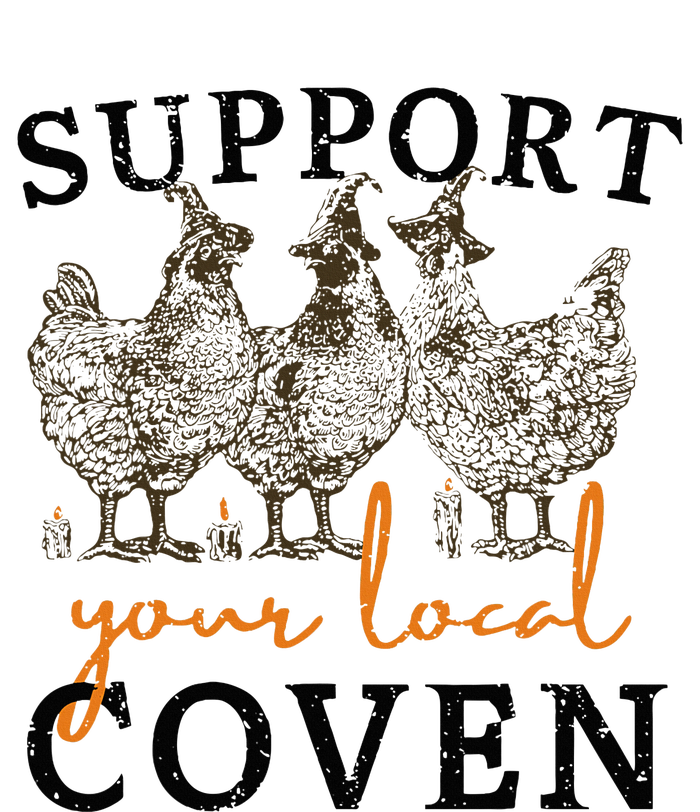 Support Your Local Coven Funny Farm Witch Chicken Halloween T-Shirt