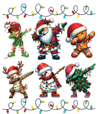 Dabbing Elf Santa Claus Friends Xmas Party Family Matching Kids Long Sleeve Shirt