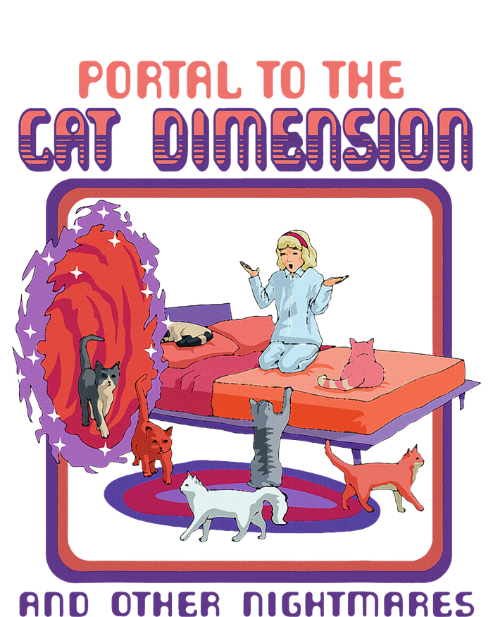 Portal To The Cat Dimension Funny Cat Kitten Lover Performance Long Sleeve Polo