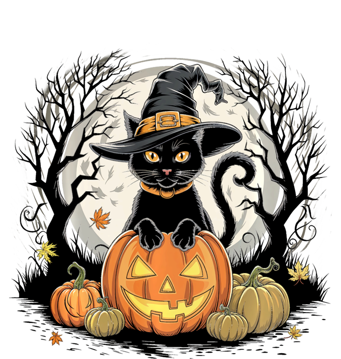 Black Cat Halloween Jack O Lantern Moon Pumpkin Costume T-Shirt